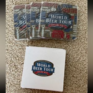 NIP OLD CHICAGO Pizza & Taproom WORLD BEER TOUR Box of 4 Drink Mats Coasters